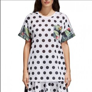 Adidas Originals Farm Rio Floral and Polka Dot Oversized Tee